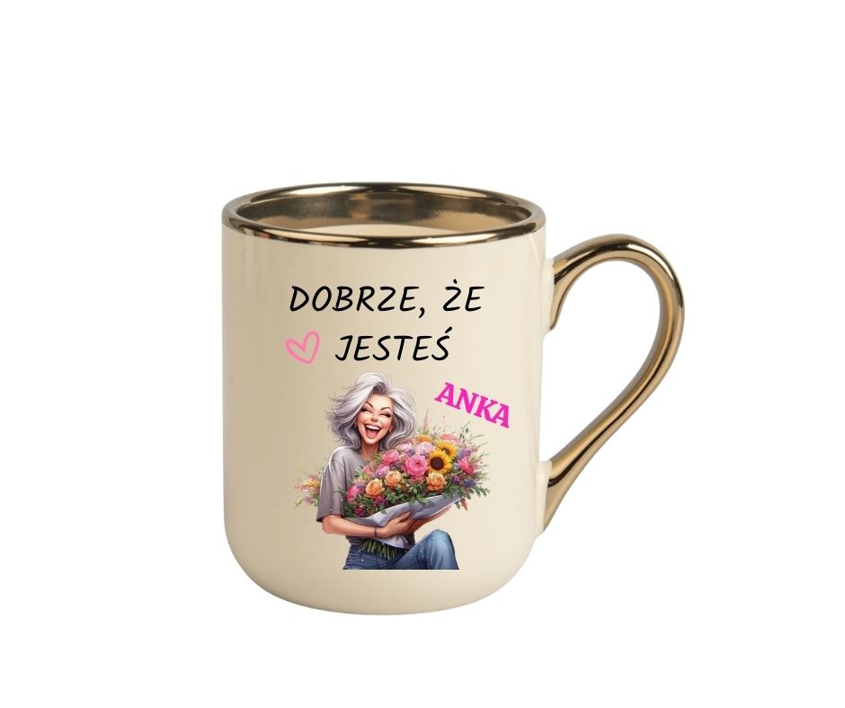 Kubek 330ml *ELEGANT* Kubek "Dobrze ,że Jesteś" - obrazek 2