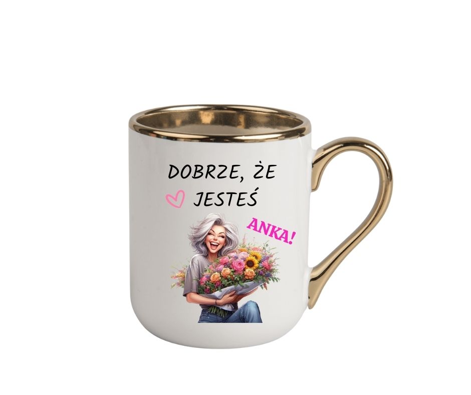 Kubek 330ml *ELEGANT* Kubek "Dobrze ,że Jesteś"