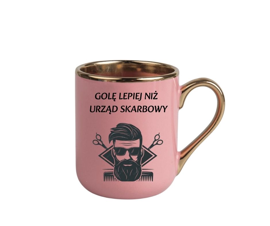 Kubek 330ml *ELEGANT* dla Barbera "Golę lepiej jak urząd..." - obrazek 2