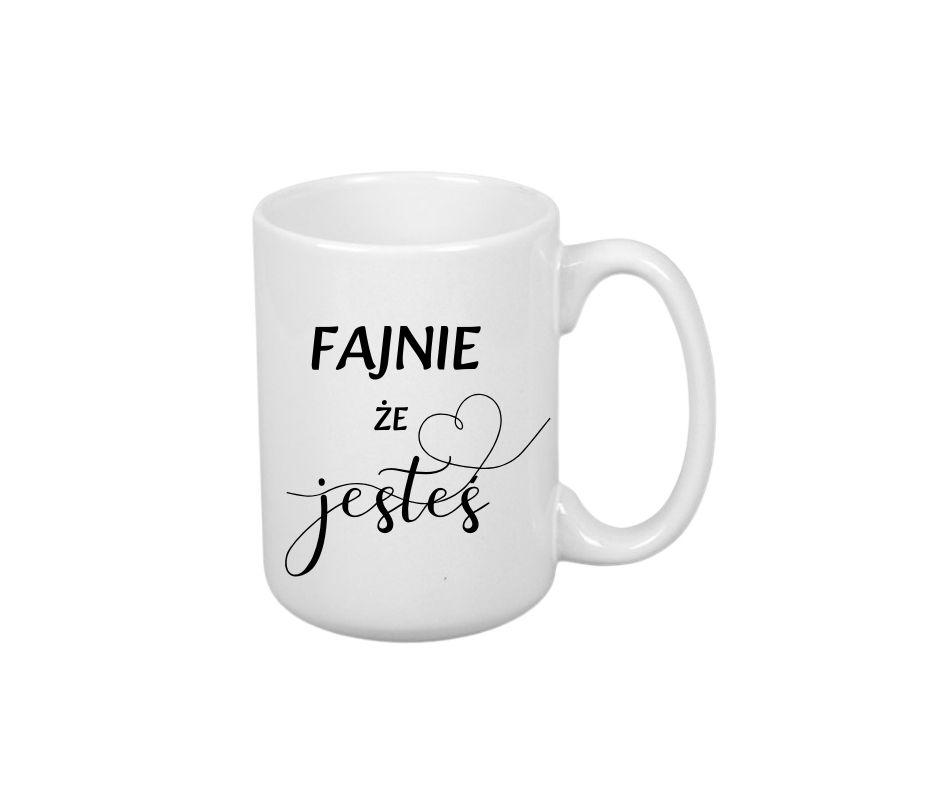 Kubek 440ml *ELEGANT* Kubek "Fajnie, że Jesteś" - obrazek 2
