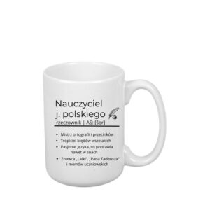 Kubek 440ml *ELEGANT* Kubek dla Nauczyciela J. Polskiego