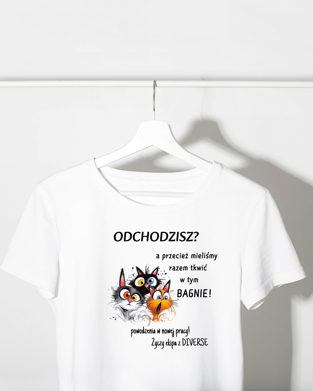 Koszulka Damska Biała odejście z Pracy