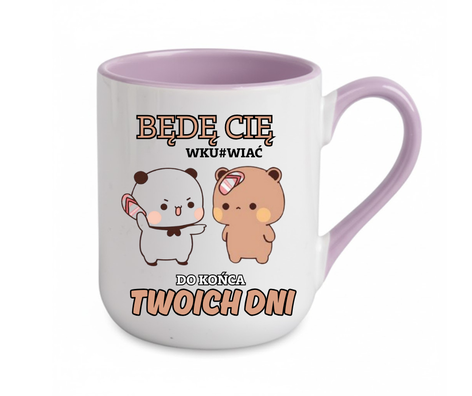 Kubek Coffe 330ml BĘDĘ CIĘ WKURW.. ZABWAWNY cenzura - obrazek 3