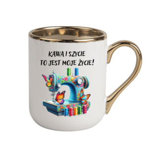 KUBEK ELEGANT COFFE 330ml DLA KRAWCOWEJ „KAWA I SZYCIE…”