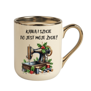 KUBEK ELEGANT COFFE 330ml DLA KRAWCOWEJ „KAWA I SZYCIE…”