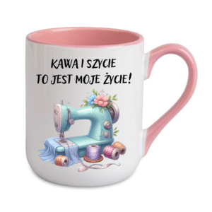KUBEK ELEGANT COFFE 330ml DLA KRAWCOWEJ „KAWA I SZYCIE…”