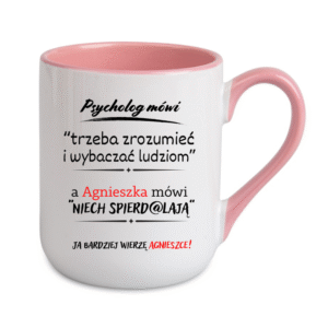 KUBEK ELEGANT COFFE 330ml „Psycholog mówi +imię”
