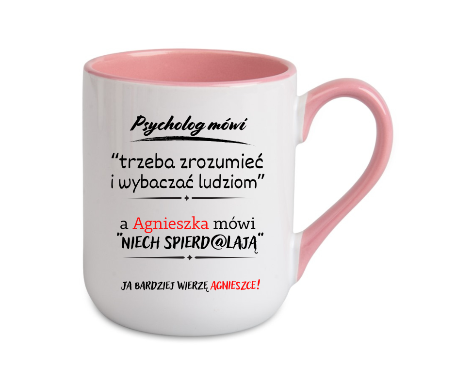 KUBEK ELEGANT COFFE 330ml "Psycholog mówi +imię" - obrazek 2