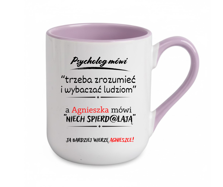 KUBEK ELEGANT COFFE 330ml "Psycholog mówi +imię"
