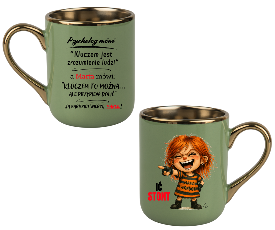 KUBEK COFFE / ELEGANT 330ml DUO Kolekcja - "Mała Wredota" - obrazek 4