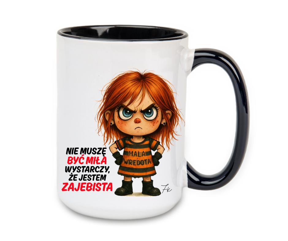 KUBEK MEGA ELEGANT 440ml Kolekcja - "Mała Wredota" - obrazek 3