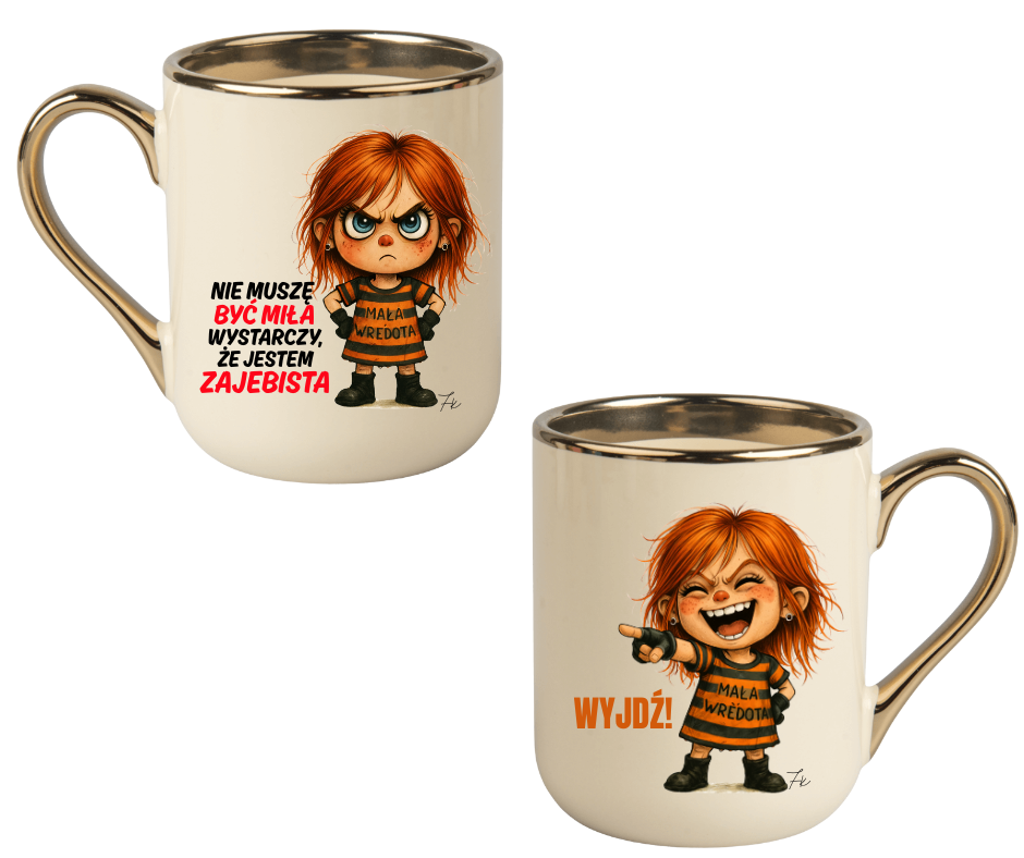KUBEK COFFE / ELEGANT 330ml DUO Kolekcja - "Mała Wredota" - obrazek 2