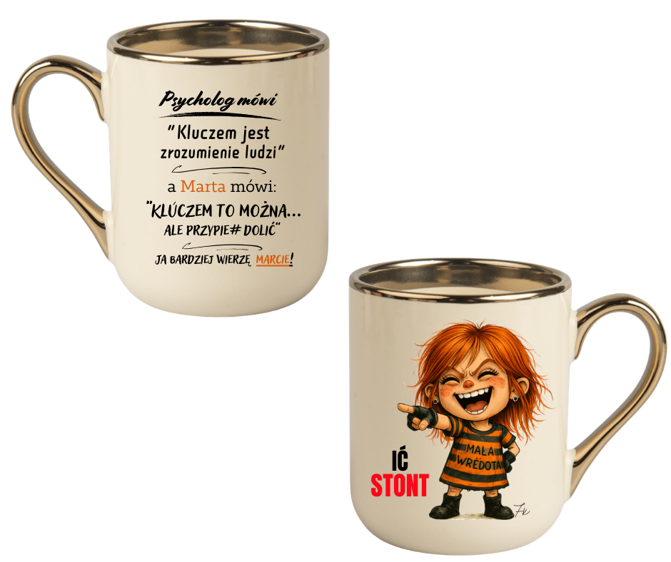 KUBEK COFFE / ELEGANT 330ml DUO Kolekcja - "Mała Wredota" - obrazek 2