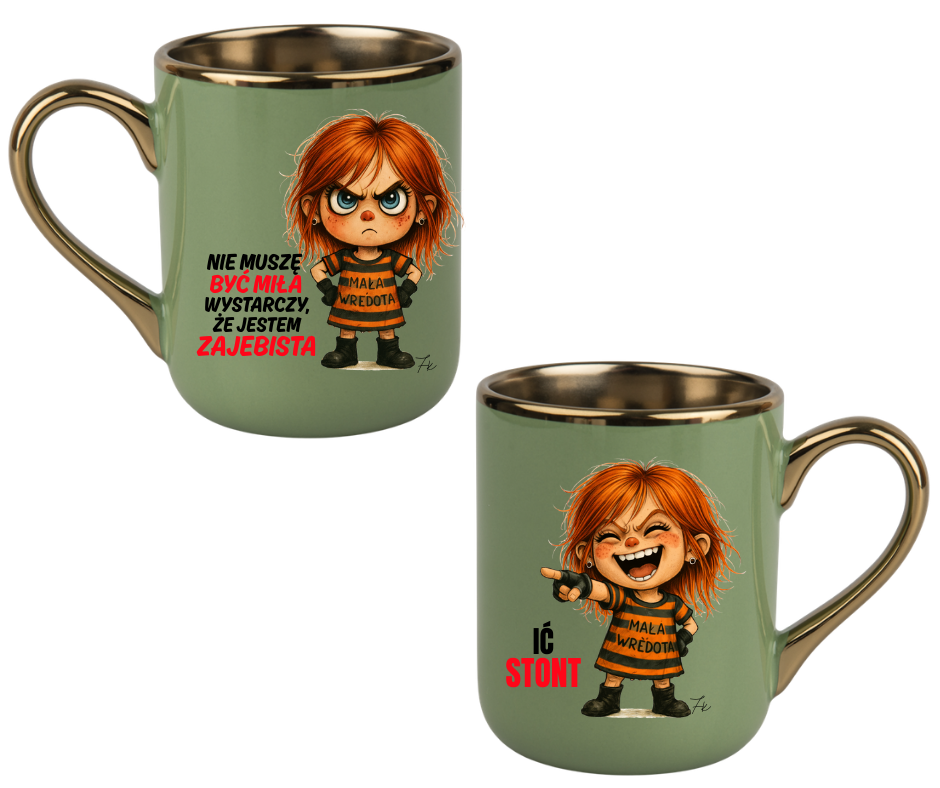 KUBEK COFFE / ELEGANT 330ml DUO Kolekcja - "Mała Wredota" - obrazek 2
