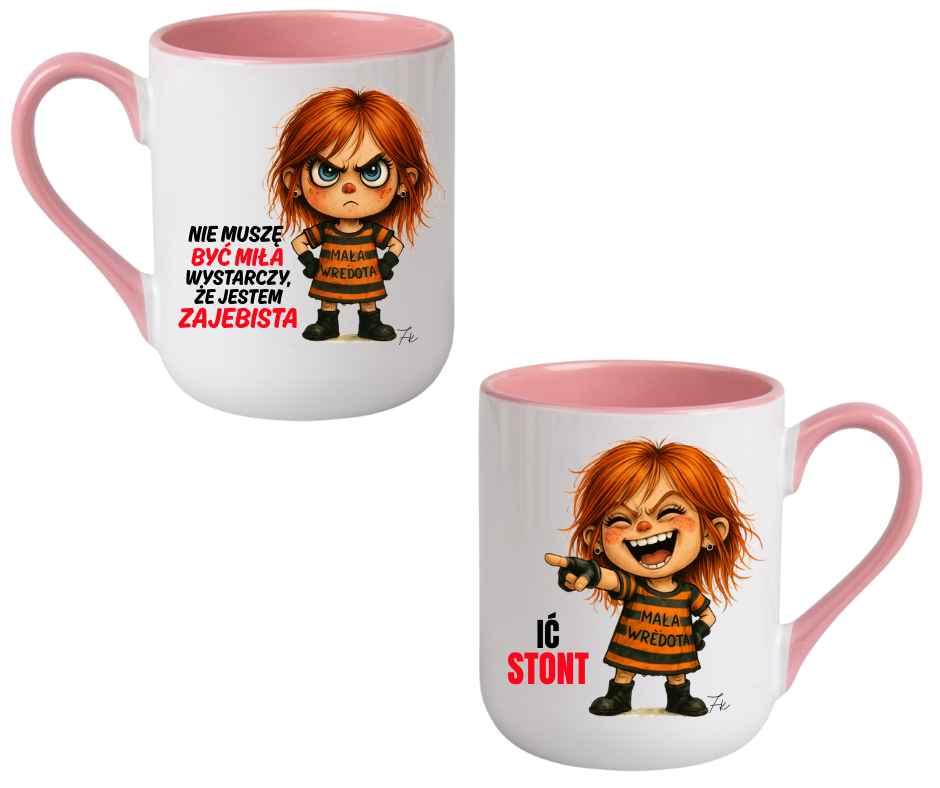 KUBEK COFFE / ELEGANT 330ml DUO Kolekcja - "Mała Wredota" - obrazek 10