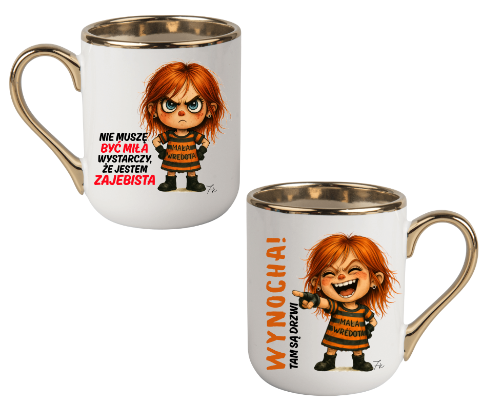 KUBEK COFFE / ELEGANT 330ml DUO Kolekcja - "Mała Wredota" - obrazek 10