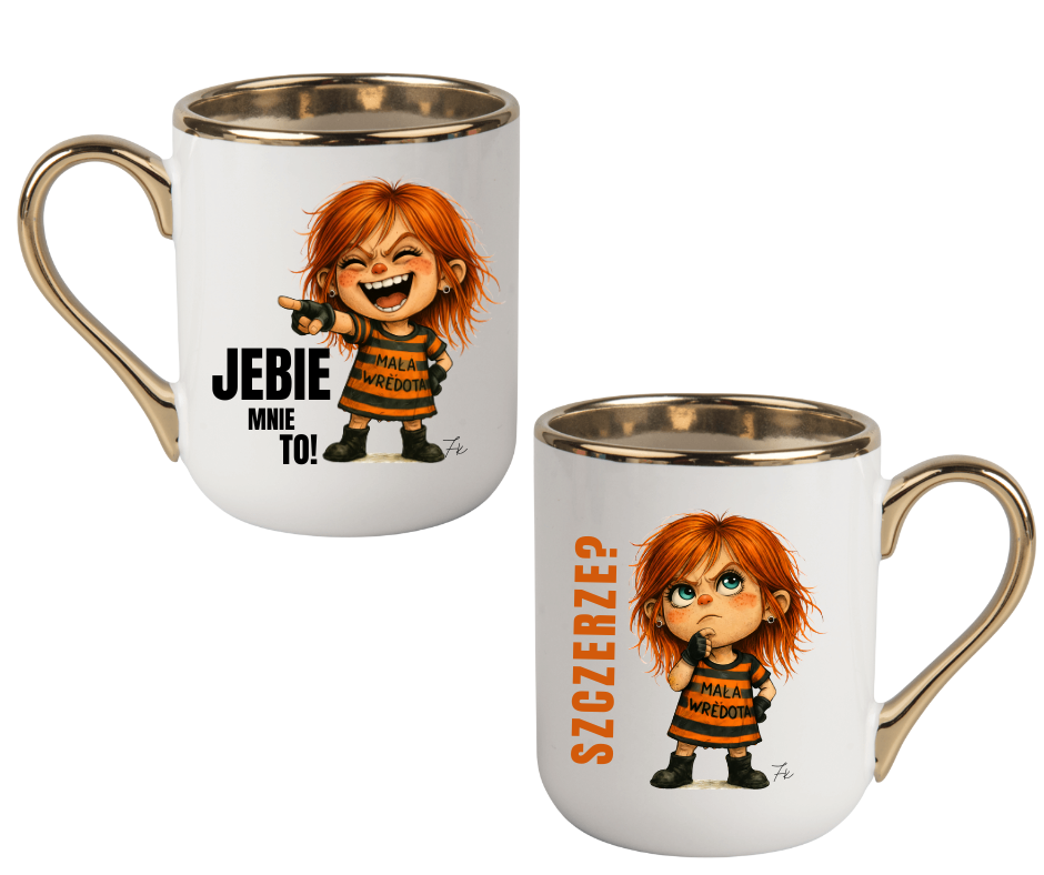 KUBEK COFFE / ELEGANT 330ml DUO Kolekcja - "Mała Wredota" - obrazek 2