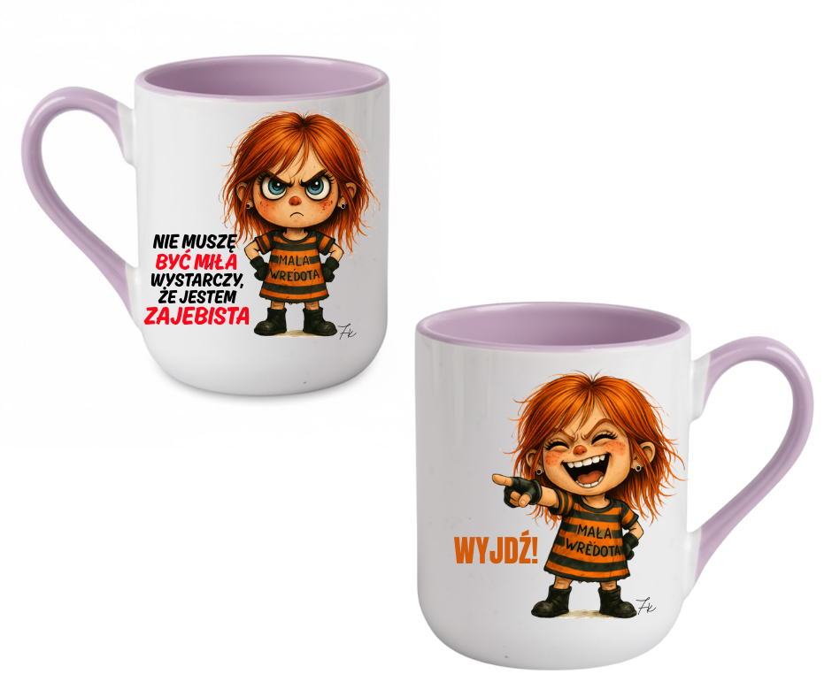 KUBEK COFFE / ELEGANT 330ml DUO Kolekcja - "Mała Wredota" - obrazek 6