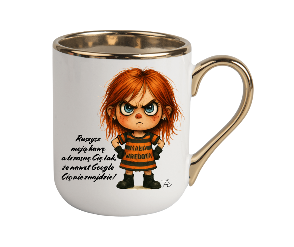 KUBEK COFFE / ELEGANT 330ml Kolekcja - "Mała Wredota" - obrazek 3