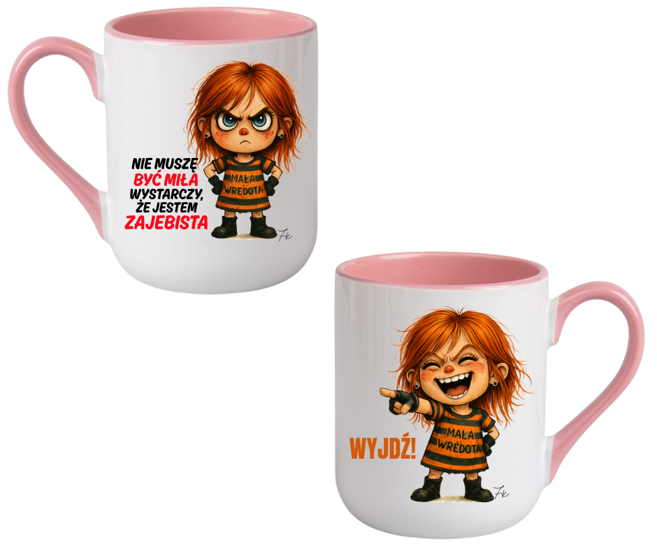 KUBEK COFFE / ELEGANT 330ml DUO Kolekcja - "Mała Wredota" - obrazek 7