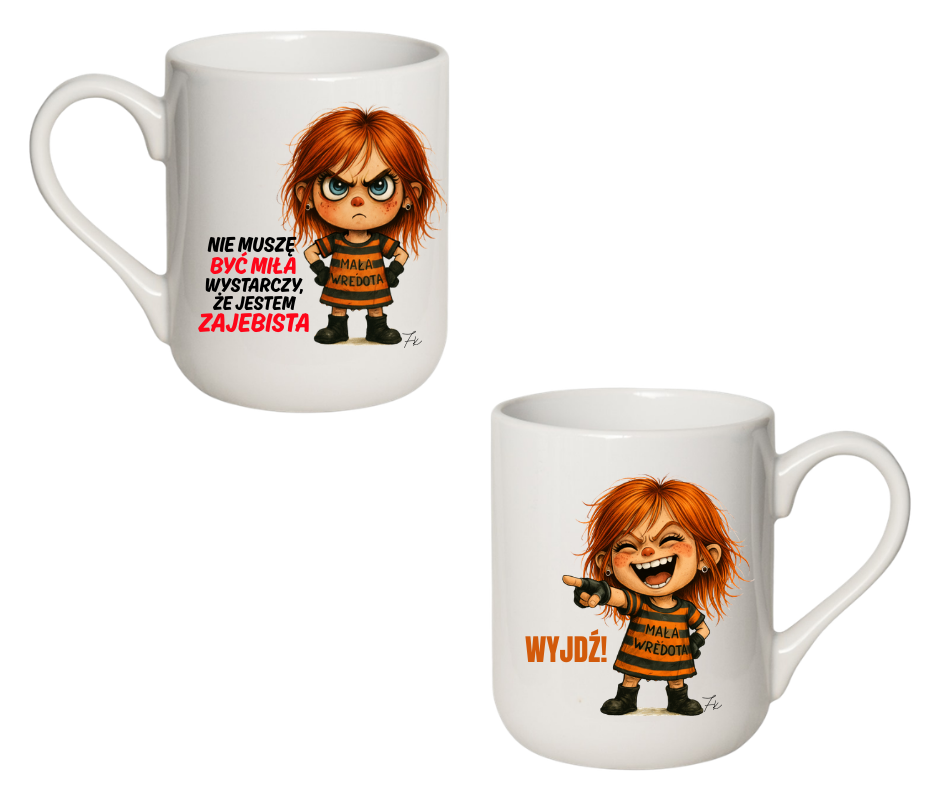 KUBEK COFFE / ELEGANT 330ml DUO Kolekcja - "Mała Wredota" - obrazek 7