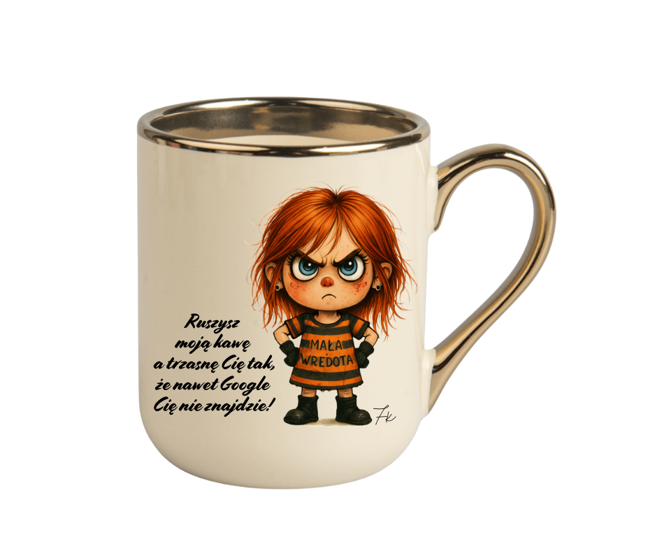 KUBEK COFFE / ELEGANT 330ml Kolekcja - "Mała Wredota" - obrazek 2