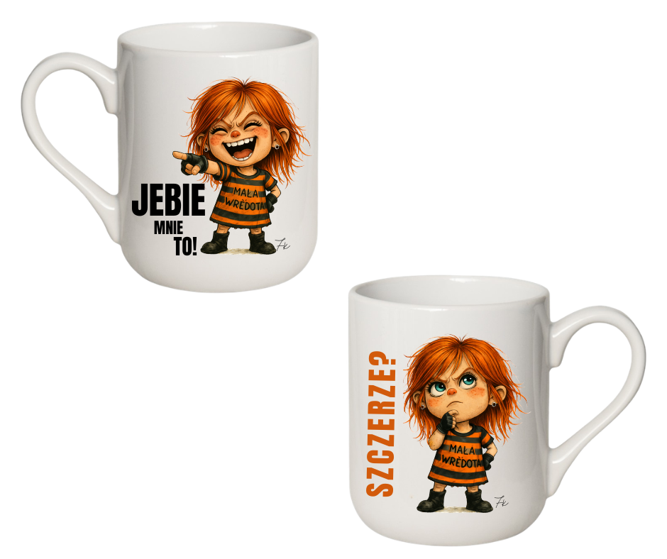 KUBEK COFFE / ELEGANT 330ml DUO Kolekcja - "Mała Wredota" - obrazek 5