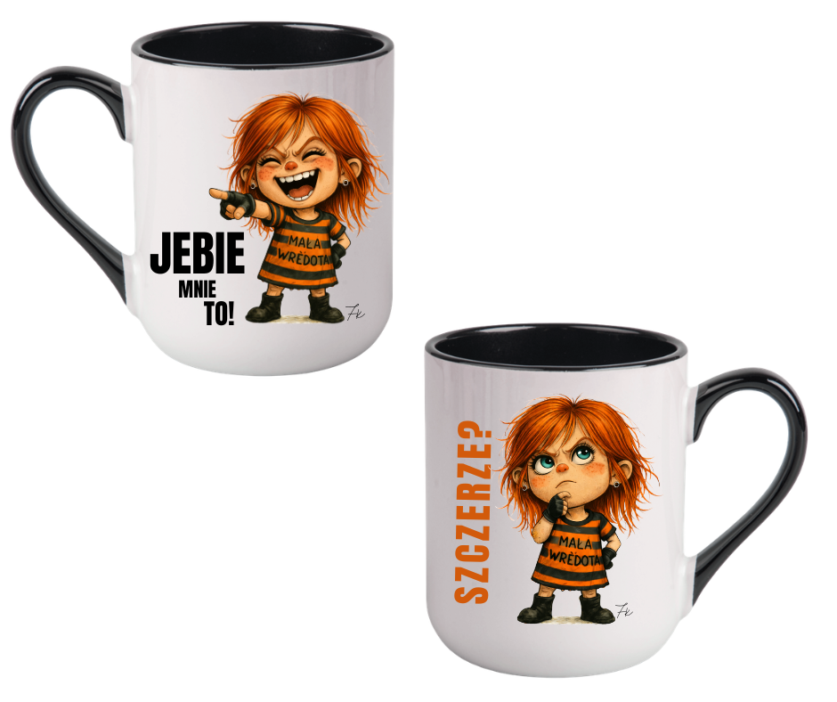 KUBEK COFFE / ELEGANT 330ml DUO Kolekcja - "Mała Wredota" - obrazek 8