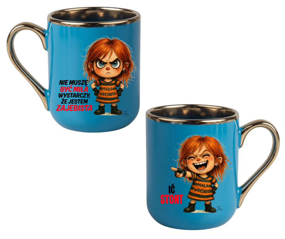 KUBEK COFFE / ELEGANT 330ml DUO Kolekcja - "Mała Wredota" - obrazek 9