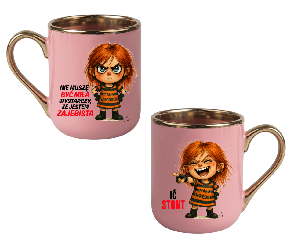 KUBEK COFFE / ELEGANT 330ml DUO Kolekcja - "Mała Wredota" - obrazek 8