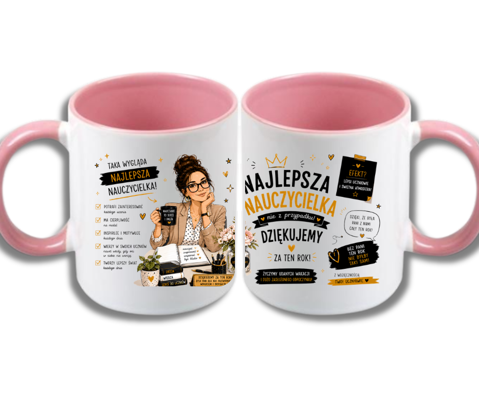 KUBEK Klasyczny 330ml NAJLEPSZA NAUCZYCIELKA - obrazek 2