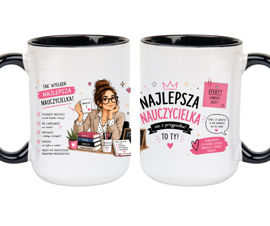 KUBEK MEGA 440ml NAJLEPSZA NAUCZYCIELKA NA ZAKOŃCZENIE ROKU PREZENT - obrazek 3