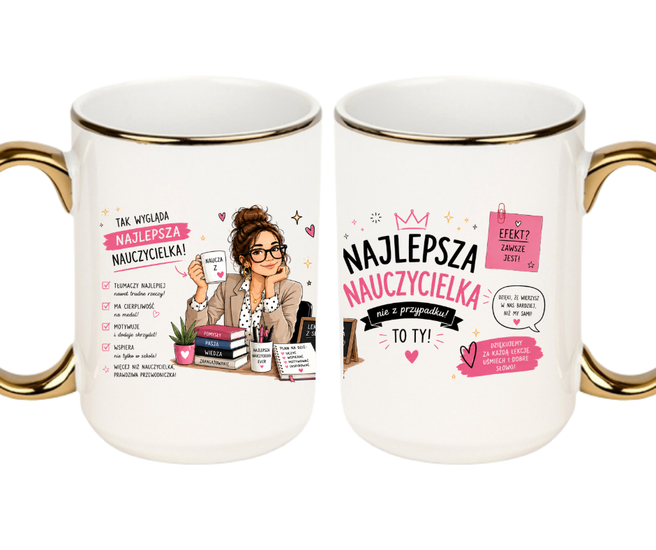 KUBEK MEGA 440ml NAJLEPSZA NAUCZYCIELKA NA ZAKOŃCZENIE ROKU PREZENT