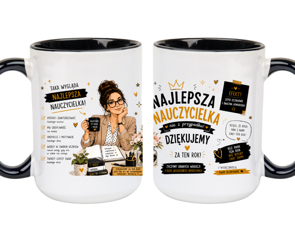 KUBEK MEGA 440ml NAJLEPSZA NAUCZYCIELKA NA ZAKOŃCZENIE ROKU PREZENT - obrazek 2