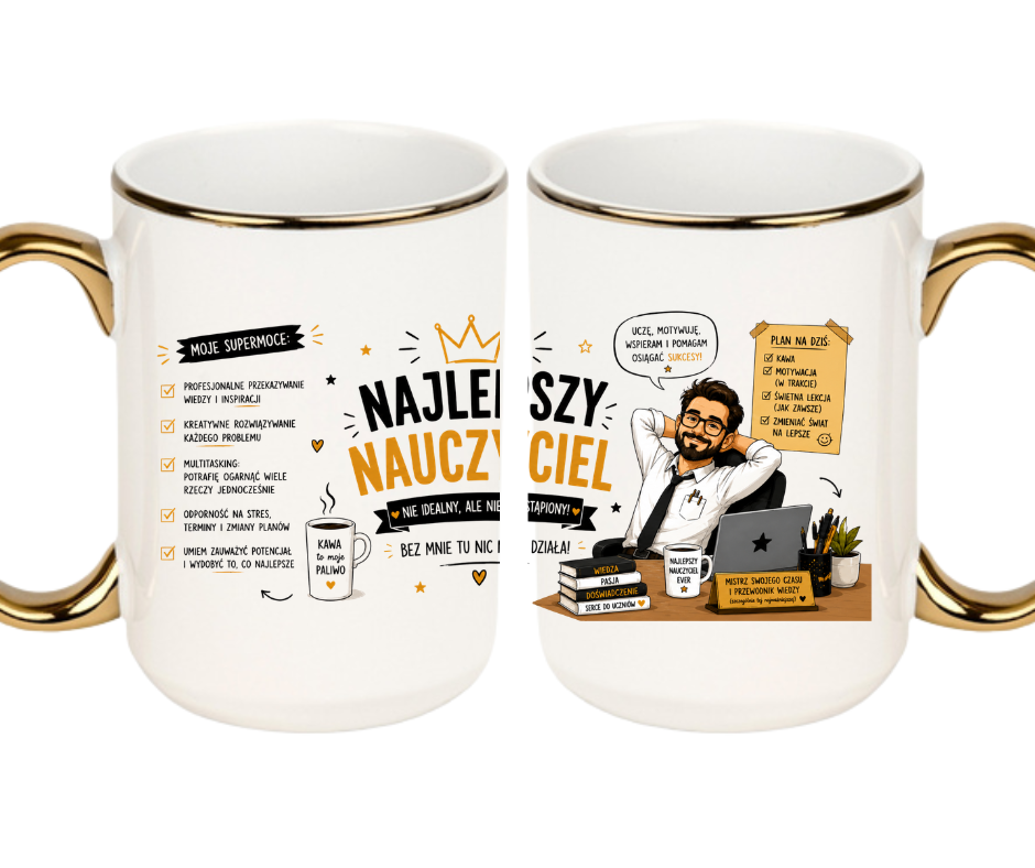 KUBEK MEGA 440ml NAJLEPSZY NAUCZYCIEL NA ZAKOŃCZENIE ROKU PREZENT - obrazek 2