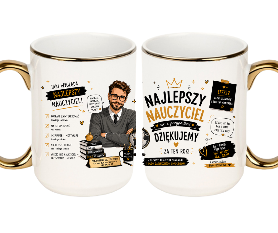 KUBEK MEGA 440ml NAJLEPSZY NAUCZYCIEL NA ZAKOŃCZENIE ROKU PREZENT - obrazek 3