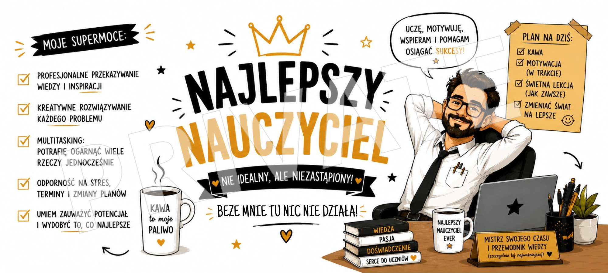 KUBEK MEGA ELEGANT 400ml NAJLEPSZY NAUCZYCIEL NA ZAKOŃCZENIE ROKU PREZENT - obrazek 3
