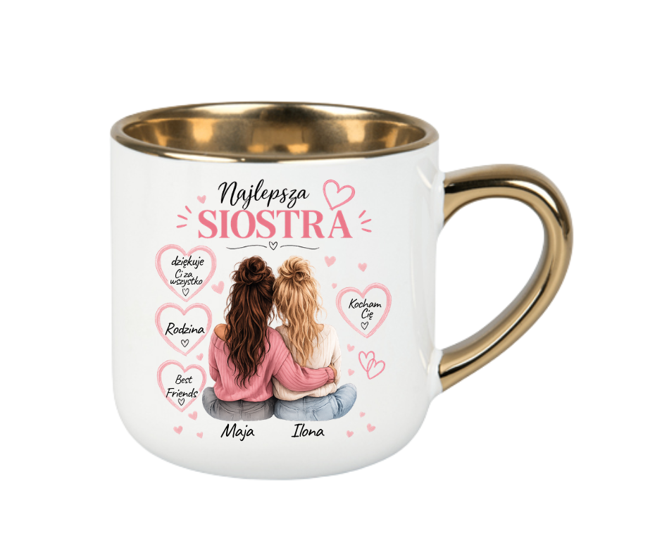 KUBEK MEGA ELEGANT 400ml „Najlepsza Siostra” – personalizowany prezent - obrazek 2
