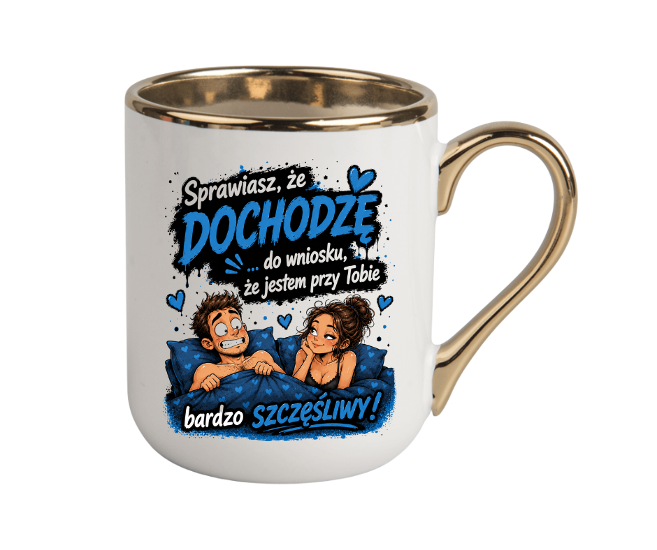 KUBEK COFFE / ELEGANT 330ml „Sprawiasz, że dochodzę… do wniosku…” ZABAWNY PREZENT - obrazek 3