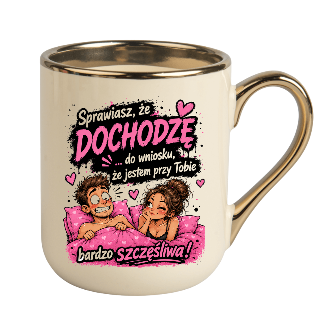 KUBEK COFFE / ELEGANT 330ml „Sprawiasz, że dochodzę… do wniosku…” ZABAWNY PREZENT - obrazek 3