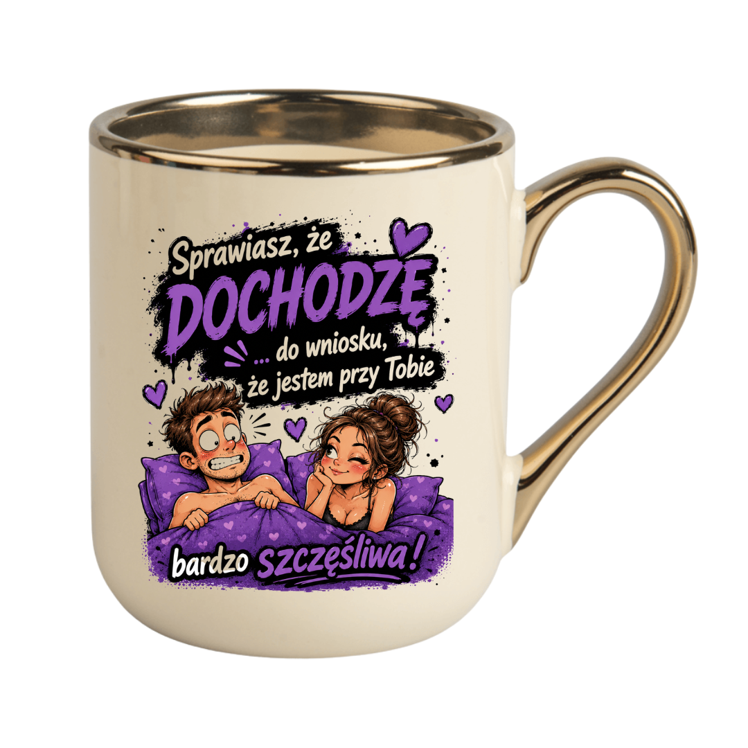 KUBEK COFFE / ELEGANT 330ml „Sprawiasz, że dochodzę… do wniosku…” ZABAWNY PREZENT - obrazek 4