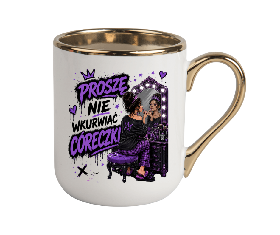 KUBEK COFFE / ELEGANT 330ml NIE WKU#WIAJ CÓRECZKI ZABAWNY PREZENT PERSONALIZACJA - obrazek 4