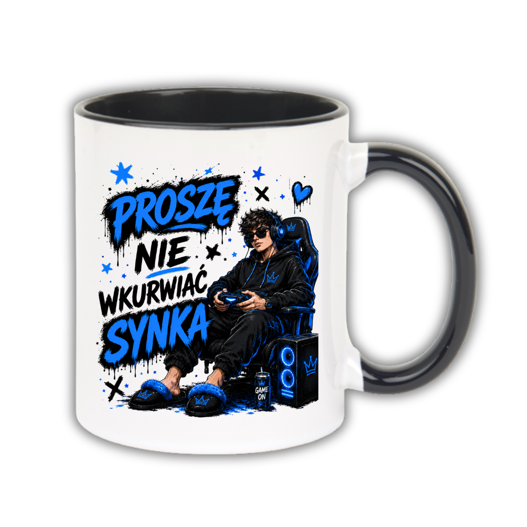 KUBEK Klasyczny 330ml NIE WKU#WIAJ SYNKA ZABAWNY PREZENT PERSONALIZACJA - obrazek 3