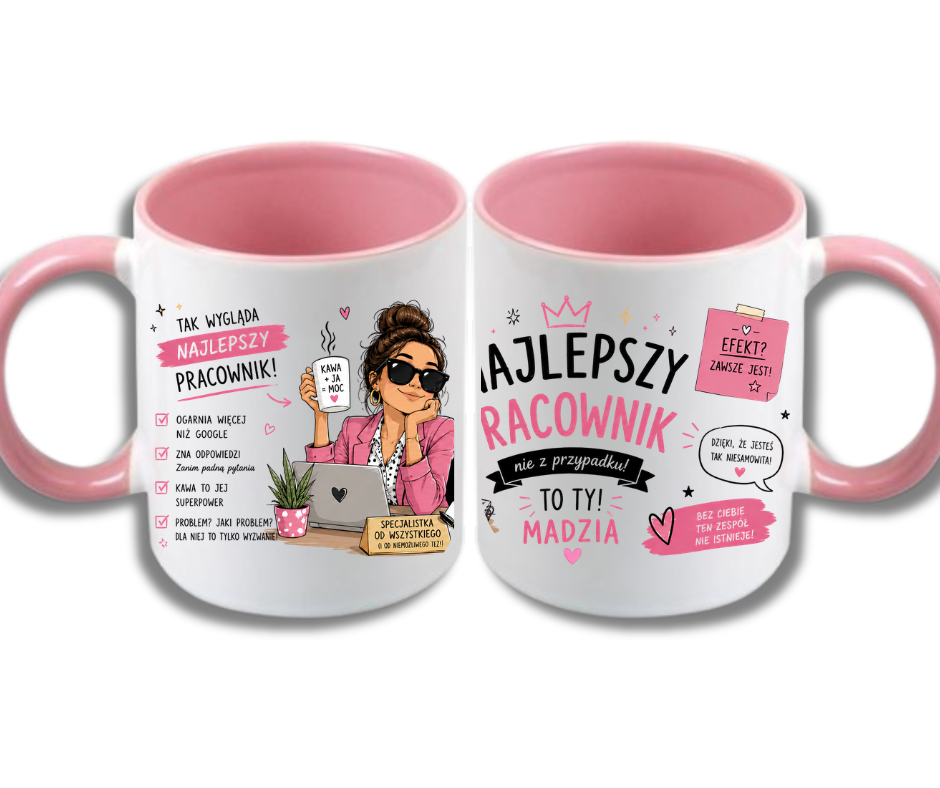 KUBEK Klasyczny 330ml NAJLEPSZY PRACOWNIK PREZENT PERSONALIZACJA