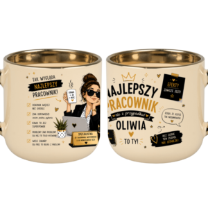 KUBEK MEGA ELEGANT 400ml NAJLEPSZY PRACOWNIK +IMIĘ OGÓLNY PREZENT PERSONALIZACJA