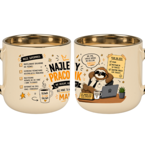 KUBEK MEGA ELEGANT 400ml NAJLEPSZY PRACOWNIK +IMIĘ OGÓLNY PREZENT PERSONALIZACJA