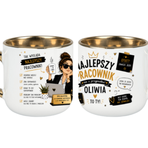 KUBEK MEGA ELEGANT 400ml NAJLEPSZY PRACOWNIK +IMIĘ OGÓLNY PREZENT PERSONALIZACJA