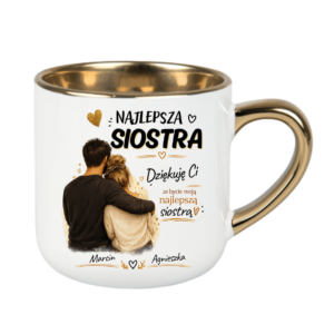 KUBEK MEGA ELEGANT 400ml „Najlepsza Siostra” – personalizowany prezent