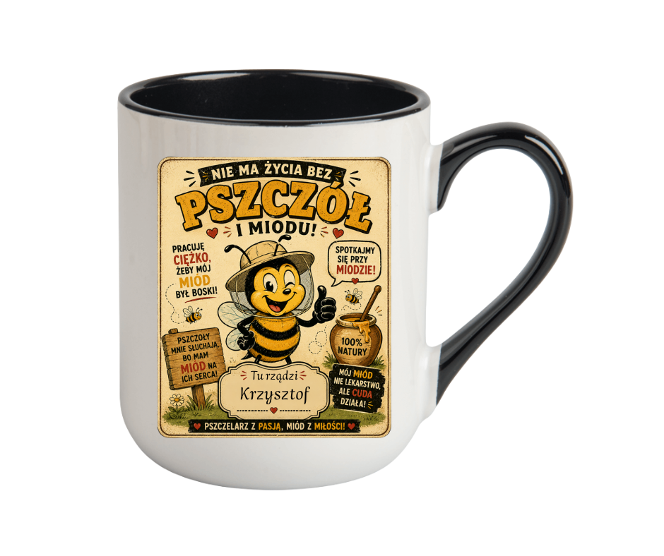 KUBEK COFFE / ELEGANT 330ml DLA PSZCZELARZA + imię Personalizacja - obrazek 3