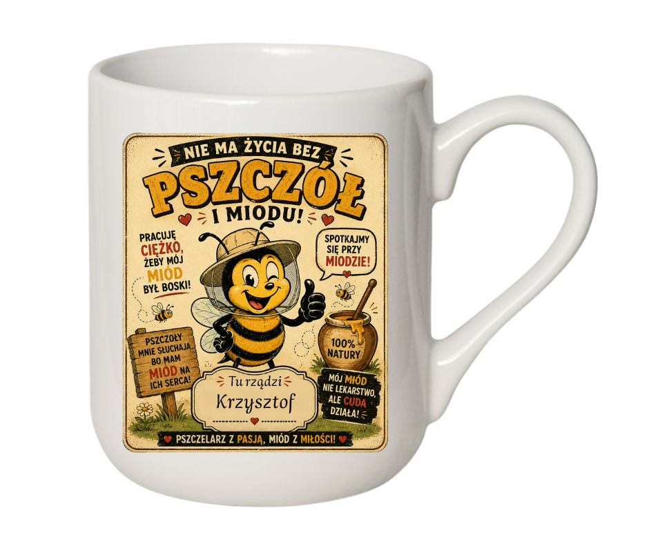 KUBEK COFFE / ELEGANT 330ml DLA PSZCZELARZA + imię Personalizacja - obrazek 2